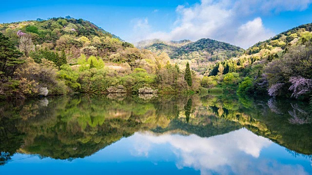 色羊栖湖(韩国著名的湖)视频素材