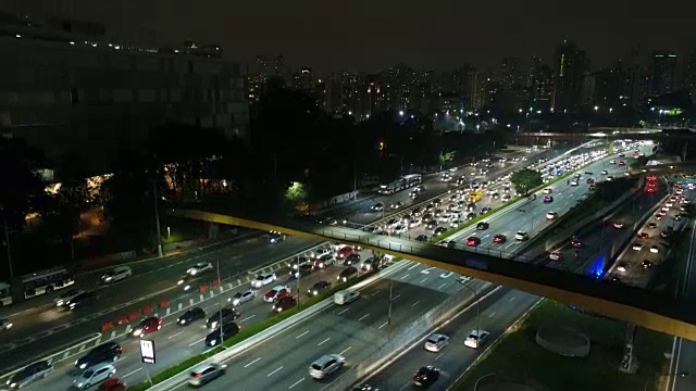 航拍São保罗城市夜景视频素材