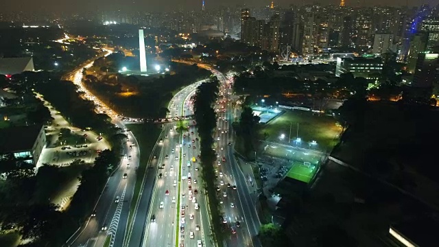 航拍São保罗城市夜景视频素材