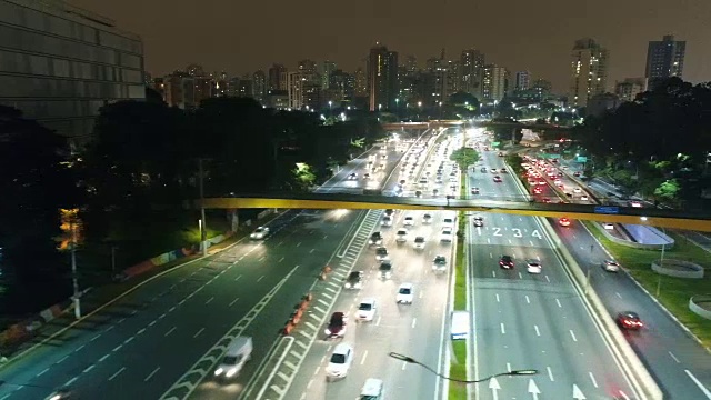 航拍São保罗城市夜景视频素材