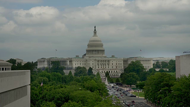 美国国会大厦和宾夕法尼亚大道在华盛顿，DC - 4k/超高清视频素材