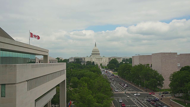 美国国会大厦和宾夕法尼亚大道在华盛顿，DC - 4k/超高清视频素材