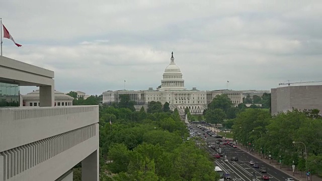 美国国会大厦和宾夕法尼亚大道在华盛顿，DC - 4k/超高清视频素材