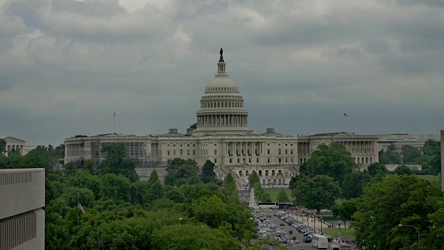 美国国会大厦和宾夕法尼亚大道在华盛顿，DC - 4k/超高清视频素材