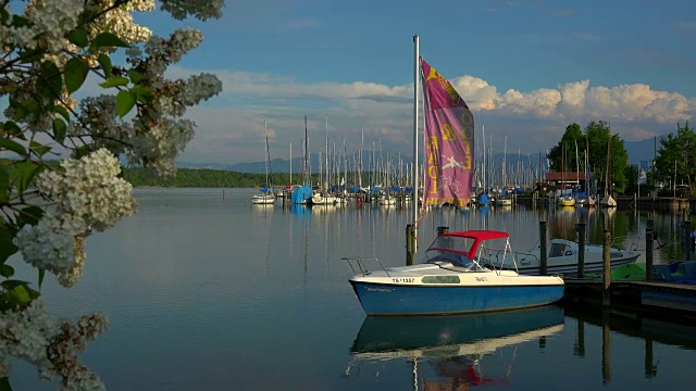 湖Chiemsee Seebruck附近Chiemgau,上巴伐利亚,德国巴伐利亚视频素材