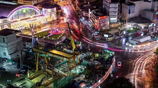 夜晚的城市时光流逝。视频素材