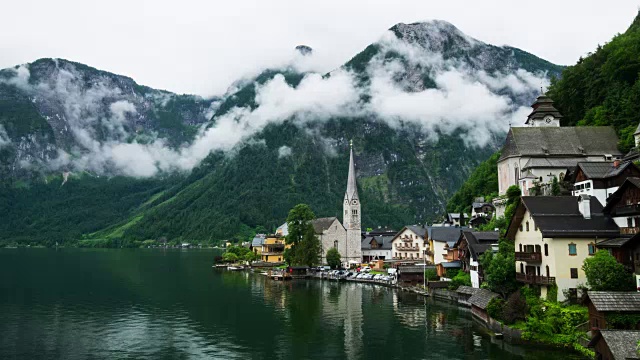 哈尔斯塔特山村风景名胜区视频素材