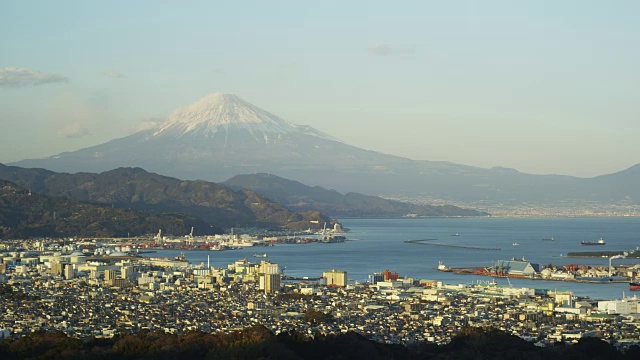 日本富士山和骏河湾视频素材