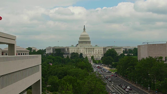 美国国会大厦和宾夕法尼亚大道在华盛顿，DC - 4k/超高清视频素材