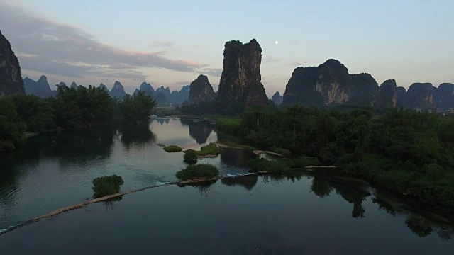 漓江日出，阳朔，桂林，中国广西视频素材