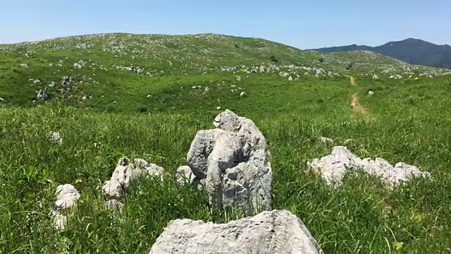 蓝天下的田野风景视频素材