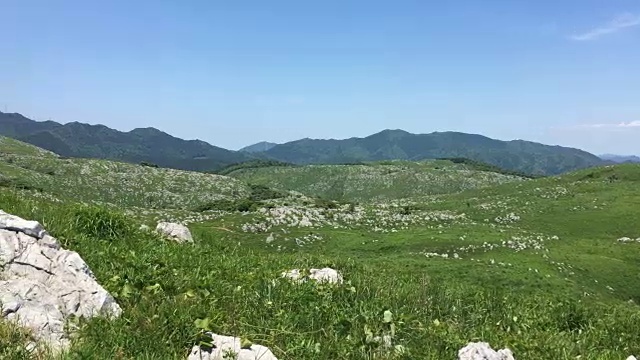 蓝天下的田野风景视频素材