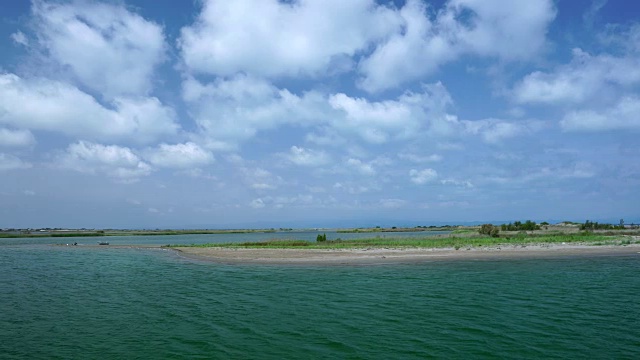 风景在埃布罗三角洲，Terres de L'Ebre，塔拉戈纳，加泰罗尼亚，西班牙，欧洲视频素材