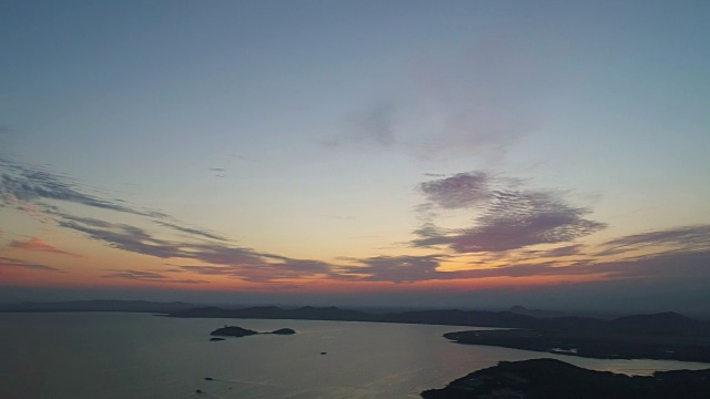 太湖日落鸟瞰图视频素材