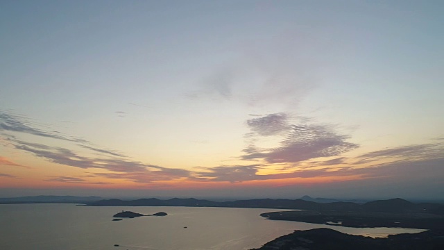 太湖日落鸟瞰图视频素材