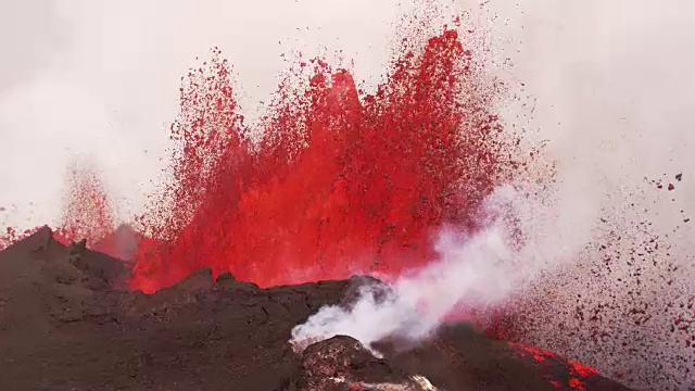 冰岛:巴尔达本加火山爆发视频素材