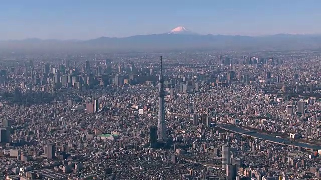 东京天空树和富士山天线视频素材