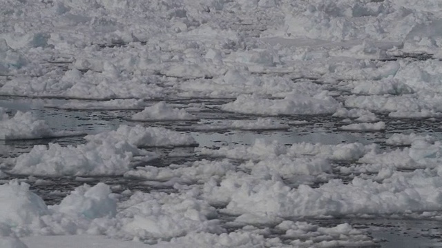 从冰架倾斜到下面的冰和雪视频素材