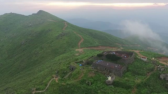 鸟瞰福州市日落时分的视频下载