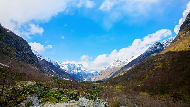 4K时光流逝:美丽的峡湾风光视频素材