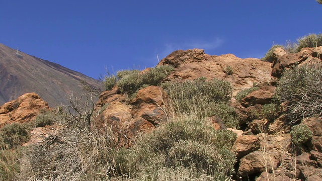 西班牙，加那利群岛，特内里费岛，泰德山山脚下的岩层视频素材