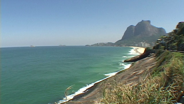 WS, PAN，巴西，里约热内卢，Sao Conrado，庇皮诺海滩视频素材