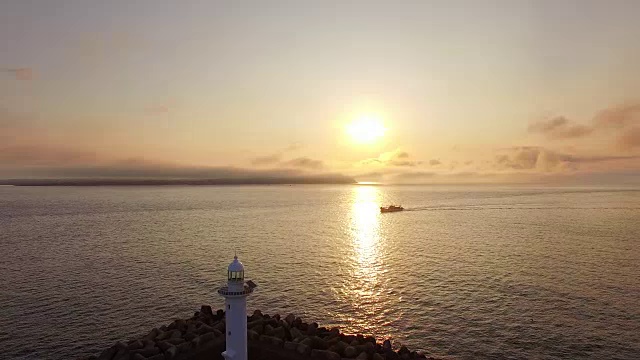 城山港鸟瞰图视频素材