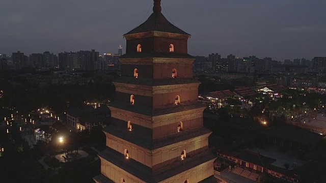 中国著名的大雁塔鸟瞰图视频素材