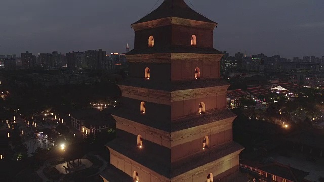 中国著名的大雁塔鸟瞰图视频素材