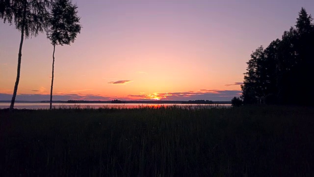 仲夏日落时的瑞典鸟瞰图视频素材