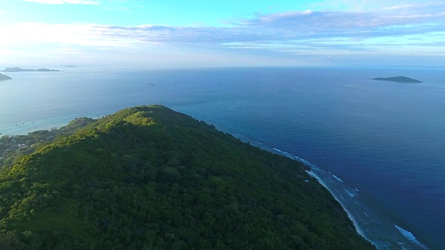 塞舌尔，拉迪格岛，无人机，鸟瞰图视频素材