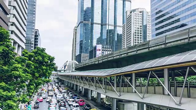 延时:泰国曼谷的交通堵塞。视频素材