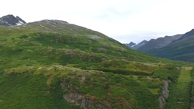 美国，阿拉斯加，沃辛顿冰川，瓦尔迪兹附近的汤普森山口视频素材