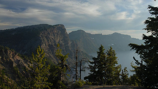 T/L, WS, HA，山和火山口湖，火山口湖国家公园，俄勒冈，美国视频素材