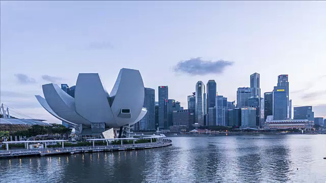 新加坡滨海湾的日夜电汇视频下载