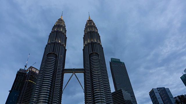 从早到晚，时间流逝Petronas双塔视频素材