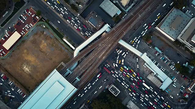 泰国曼谷十字路口鸟瞰图视频素材