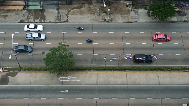 4K WS:泰国曼谷市中心的顶视图交通视频素材