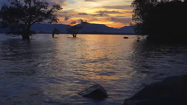 夕阳下的海潮视频素材