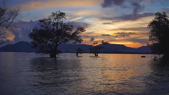 夕阳下的海潮视频素材