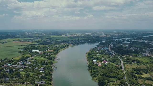 鸟瞰图4K:湄Klong河视频素材