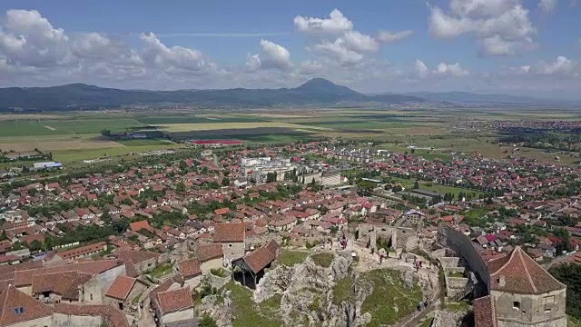 Rasnov Citadel aerial，罗马尼亚视频素材