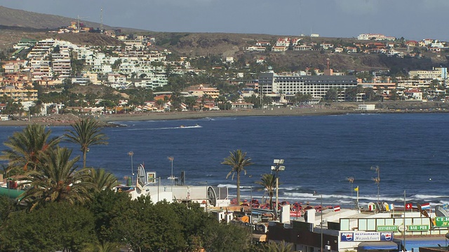 WS, HA, San Bartolome de Tirajana和Playa del Ingles, Gran Canaria，金丝雀群岛，西班牙视频素材