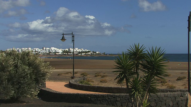 WS, Los Pocillos beach, Lanzarote, Las Palmas省，加那利群岛，西班牙视频素材