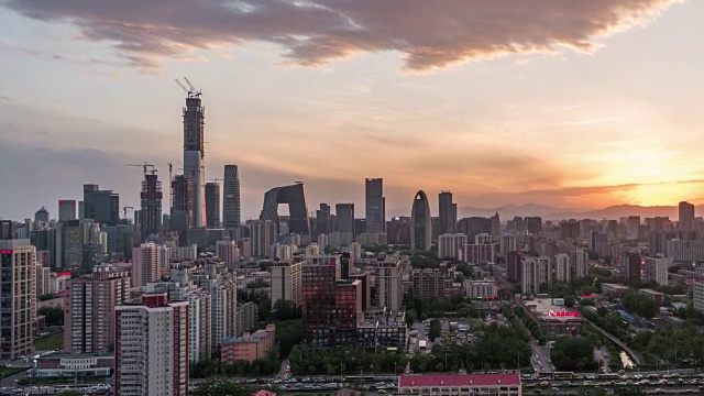 T/L TD北京市中心和城市天际线，Day /北京，中国视频素材