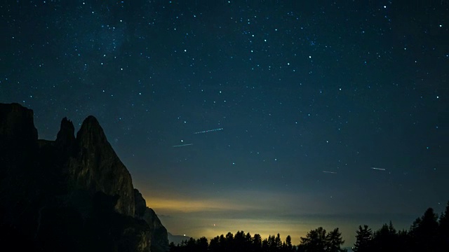 时光流逝夜，山空视频素材