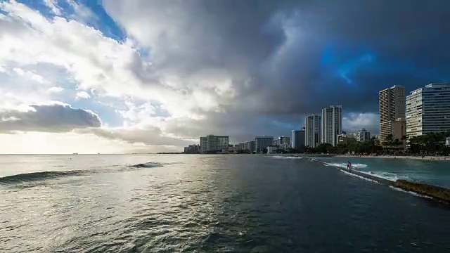 怀基基海滩视频素材