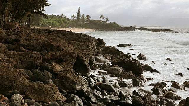 三张桌子海滩，瓦胡岛，夏威夷，美国视频素材