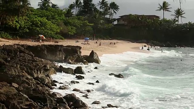 三张桌子海滩，瓦胡岛，夏威夷，美国视频素材