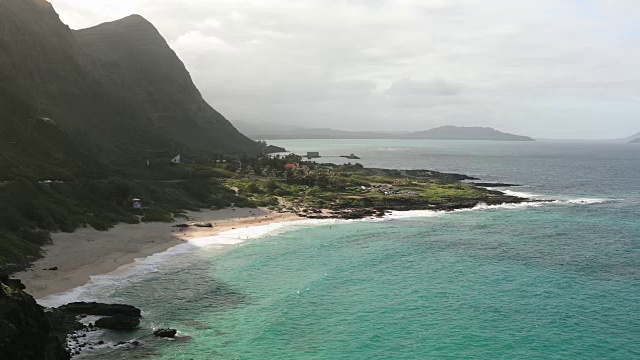 太平洋和夏威夷的山景视频素材